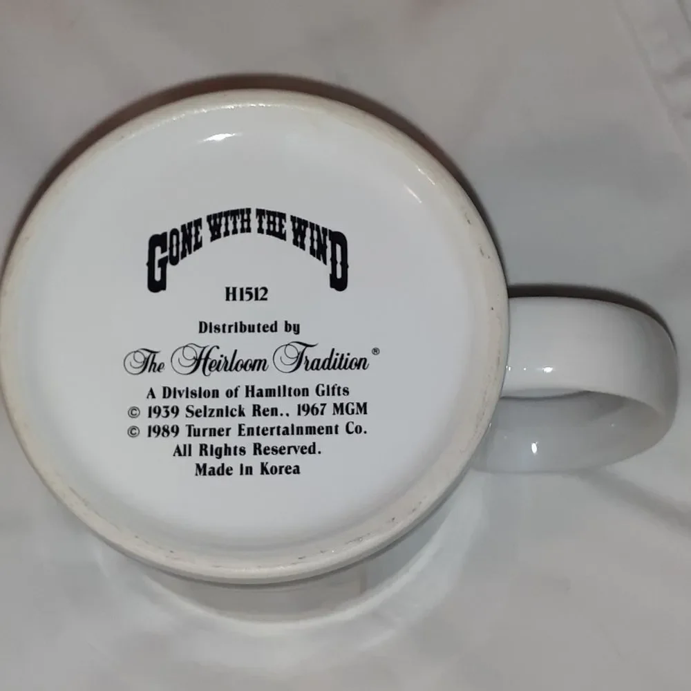 Vintage '89 Gone with the Wind Mugs Rhett Scarlett‎